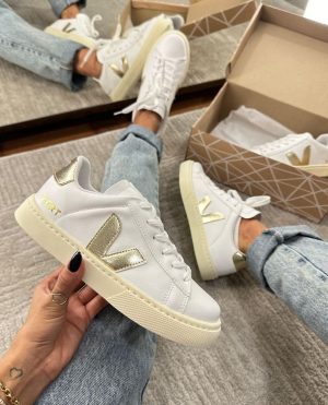 TENIS VIVI  BRANCO/DOURADO